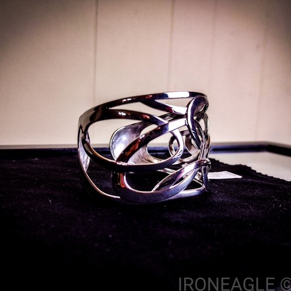 Solid Sterling Silver Openwork Bracelet! - Picture 3 of 6